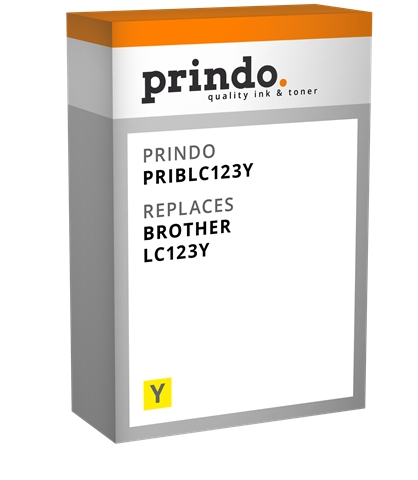 Prindo Cartucho de tinta amarillo PRIBLC123Y Compatible con Brother LC123Y