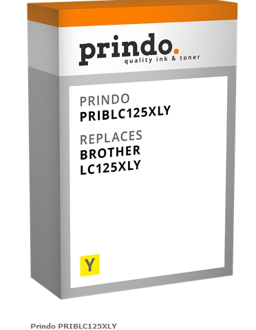 Prindo Cartucho de tinta amarillo PRIBLC125XLY Compatible con Brother LC125XLY