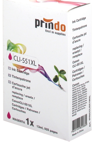 Prindo Cartucho de tinta magenta PRICCLI551MXL alternativa para Canon CLI-551m XL