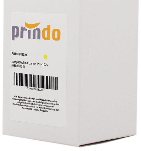 Prindo Cartucho de tinta amarillo PRICPFI102Y Compatible con Canon PFI-102y