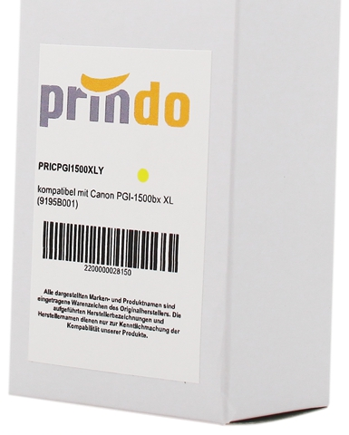 Prindo Cartucho de tinta amarillo PRICPGI1500XLY Compatible con Canon PGI-1500yXL
