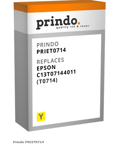 Prindo Cartucho de tinta amarillo PRIET0714 alternativa para Epson T0714