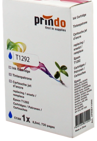 Prindo Cartucho de tinta cían PRIET1292 alternativa para Epson T1292
