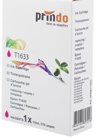 Prindo Cartucho de tinta magenta PRIET1633 alternativa para Epson T1633