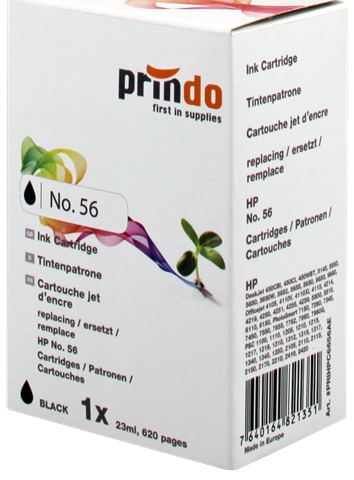 Prindo Cartucho de tinta negro PRIHPC6656AE alternativa para HP C6656AE (56)