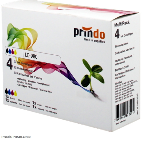 Prindo Multipack PRSBLC980 alternativa para Brother LC980