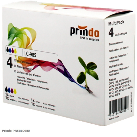 Prindo Multipack PRSBLC985 alternativa para Brother LC985