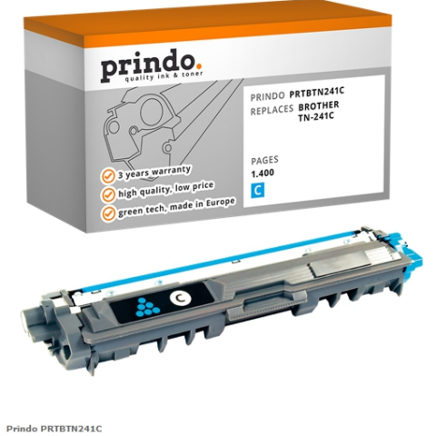 Prindo Tóner cian PRTBTN241C Compatible con Brother TN-241C