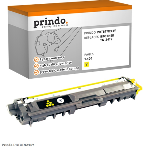 Prindo Tóner amarillo PRTBTN241Y Compatible con Brother TN-241Y