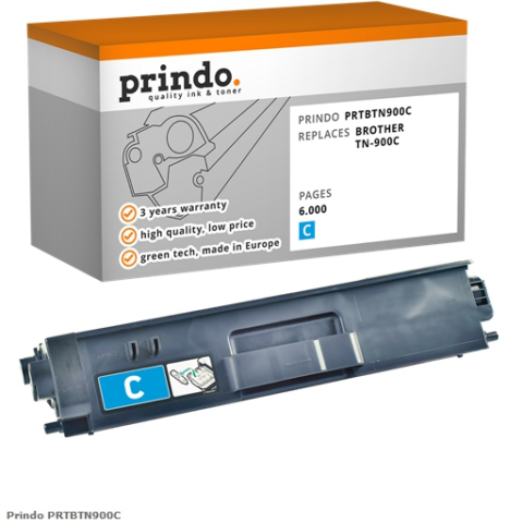 Prindo Tóner cían PRTBTN900C Compatible con Brother TN-900C