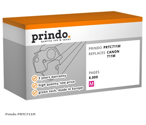 Prindo Tóner magenta PRTC711M alternativa para Canon 711m