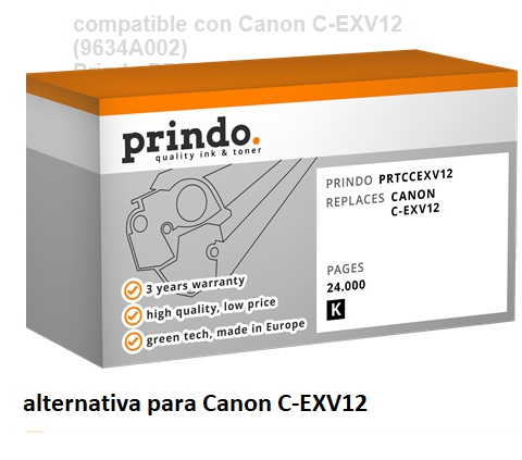 Prindo Tóner negro PRTCCEXV12 alternativa para Canon C-EXV12