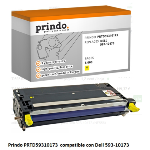 Prindo Tóner amarillo PRTD59310173 alternativa para Dell 593-10173