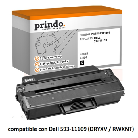 Prindo Tóner negro PRTD59311109 alternativa para Dell 593-11109