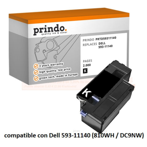 Prindo Tóner negro PRTD59311140 alternativa para Dell 593-11140