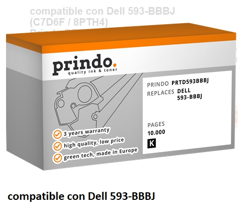 Prindo Tóner negro PRTD593BBBJ Compatible con Dell 593-BBBJ