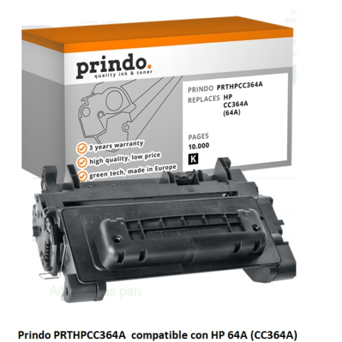 Prindo Tóner negro PRTHPCC364A alternativa para HP CC364A