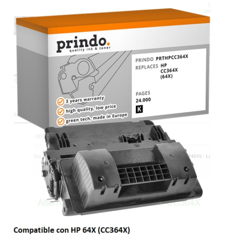 Prindo Tóner negro PRTHPCC364X alternativa para HP CC364X