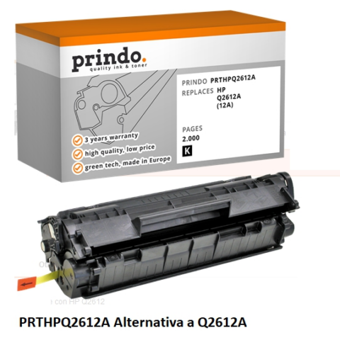 Prindo Tóner negro PRTHPQ2612A Compatible con HP 12A