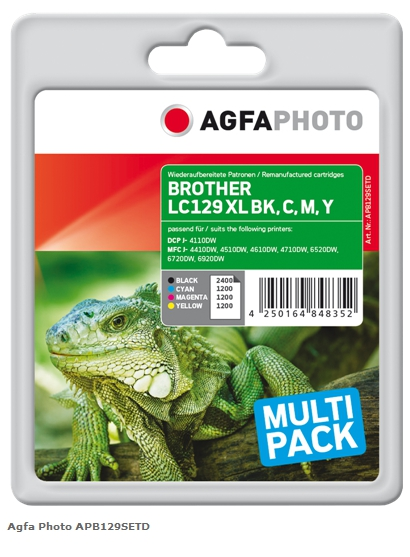 Agfa Photo Multipack APB129SETD Compatible con Brother LC-125 XL y LC-129 XL