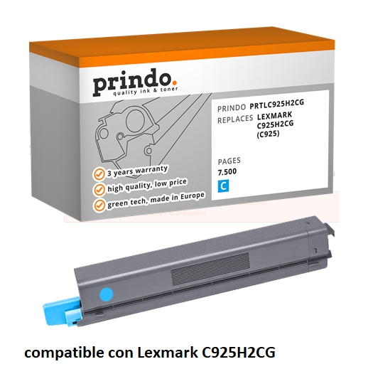 Prindo Tóner cian PRTLC925H2CG Compatible con Lexmark C925H2CG