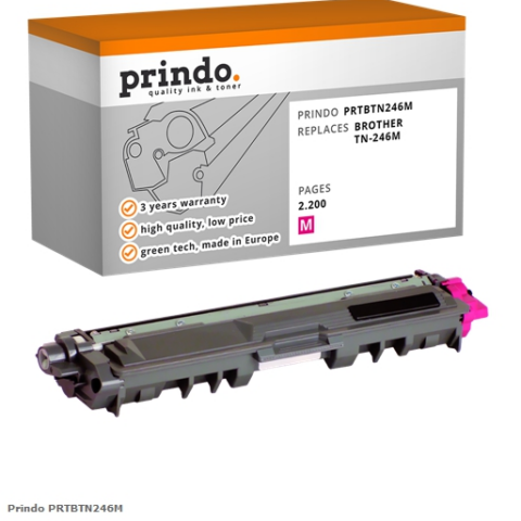 Prindo Tóner magenta PRTBTN246M Compatible con Brother TN-246M