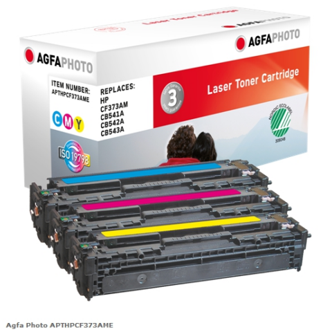 Agfa Photo Multipack cian magenta amarillo APTHPCF373AME Compatible con HP 125A CF373AM