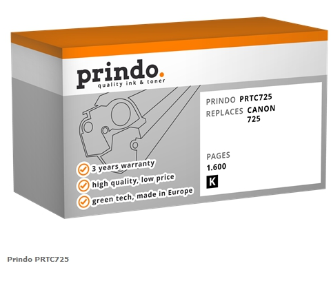 Prindo Tóner negro PRTC725 Compatible con Canon 725