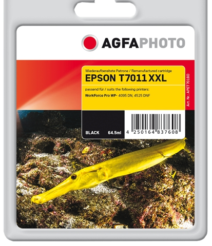 Agfa Photo Cartucho de tinta negro APET701BD Compatible con Epson T7011