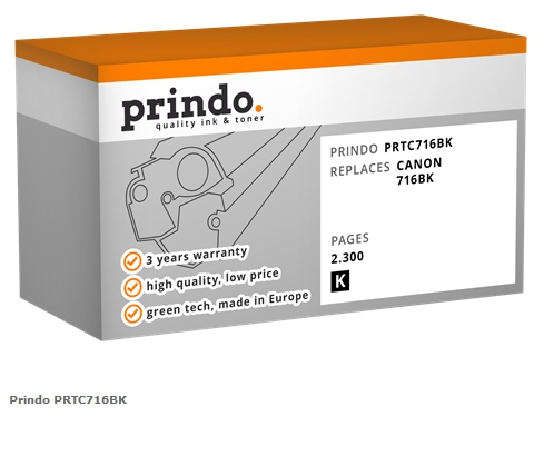 Prindo Tóner negro PRTC716BK Compatible con Canon 716bk