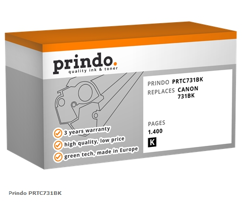 Prindo Tóner negro PRTC731BK Compatible con Canon 731BK