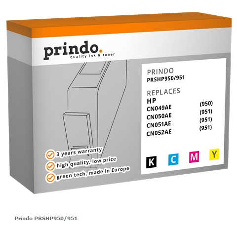 Prindo Multipack PRSHP950 y 951 Compatible con HP CN049AE CN050AE CN051AE CN052AE
