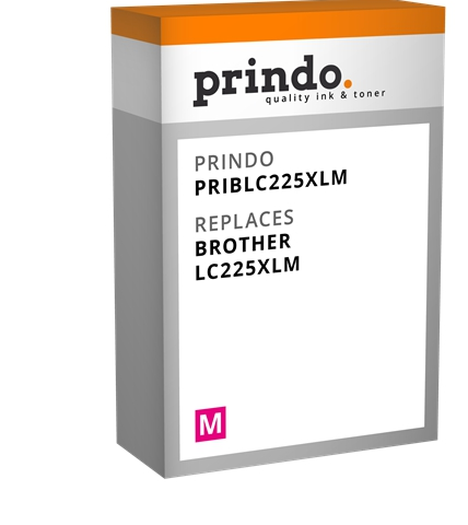 Prindo Cartucho de tinta magenta PRIBLC225XLM alternativa para Brother LC-225XLM (LC225XLM)