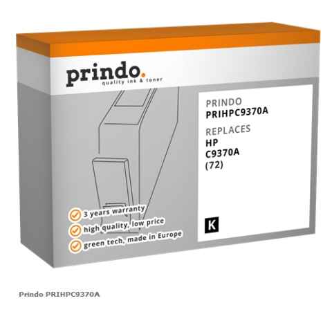 Prindo Cartucho de tinta negro (foto) PRIHPC9370A Compatible con HP C9370A (72)