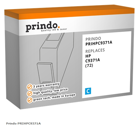 Prindo Cartucho de tinta cian PRIHPC9371A Compatible con HP C9371A (72)