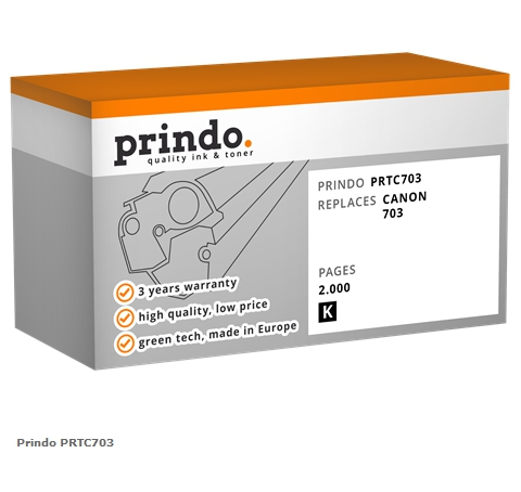 Prindo Tóner negro PRTC703 Compatible con Canon 703 7616A005