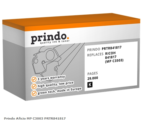 Prindo Tóner negro PRTR841817 Compatible con Ricoh 841817 (MP C3503)