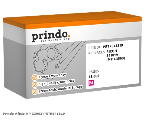 Prindo Tóner magenta PRTR841819 Compatible con Ricoh 841819 (MP C3503)