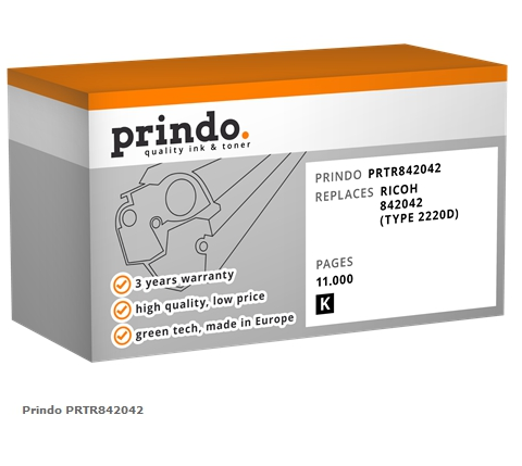 Prindo Tóner negro PRTR842042 Compatible con Ricoh 842042 (Type 2220D)