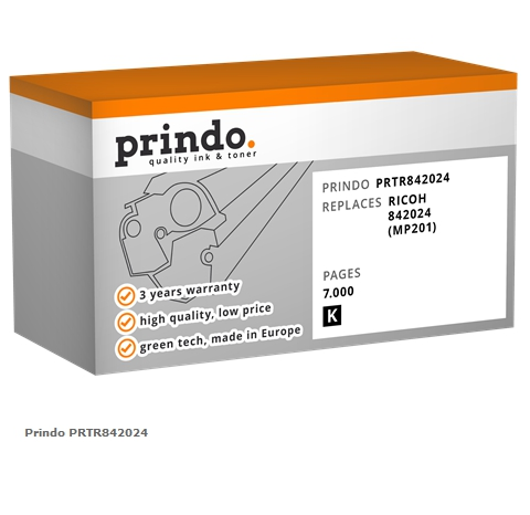 Prindo Tóner negro PRTR842024 Compatible con Ricoh 842024 (MP201)