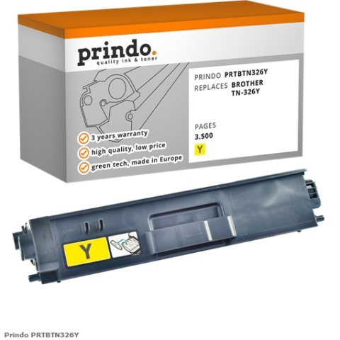 Prindo Tóner amarillo PRTBTN326Y Compatible con Brother TN-326Y