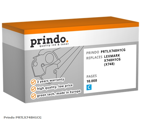 Prindo Tóner cian PRTLX748H1CG Compatible con Lexmark X748H1CG (X748)