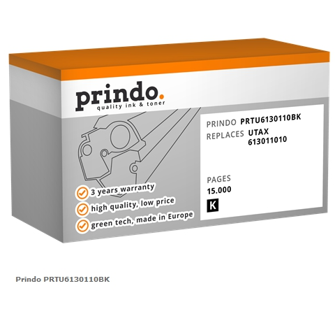Prindo Tóner negro PRTU6130110BK Compatible con Utax 613011010
