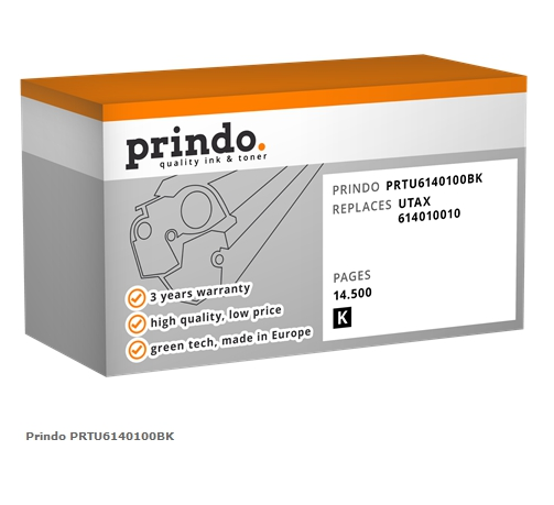 Prindo Tóner negro PRTU6140100BK Compatible con Utax 614010010