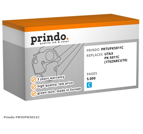 Prindo Tóner cian PRTUPK5011C Compatible con Utax PK-5011C (1T02NRCUT0)