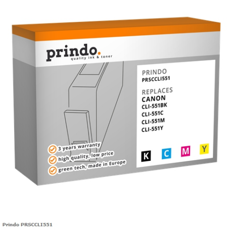 Prindo Multipack PRSCCLI551 Compatible con Canon Multipack CLI-551 cmybk (6509B009)