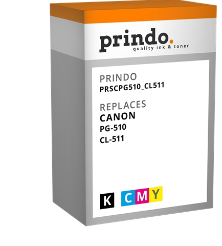 Prindo Multipack negro, varios colores PRSCPG510 CL511 Compatible con Canon 2970B010 (PG-510 + CL-511)