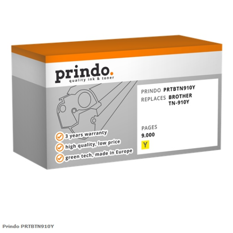 Prindo Tóner amarillo PRTBTN910Y Compatible con Brother TN-910Y