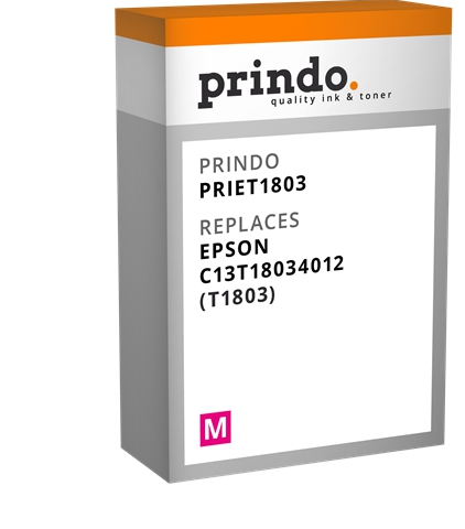 Prindo Cartucho de tinta magenta PRIET1803 Compatible con Epson T1803 (C13T18034012)