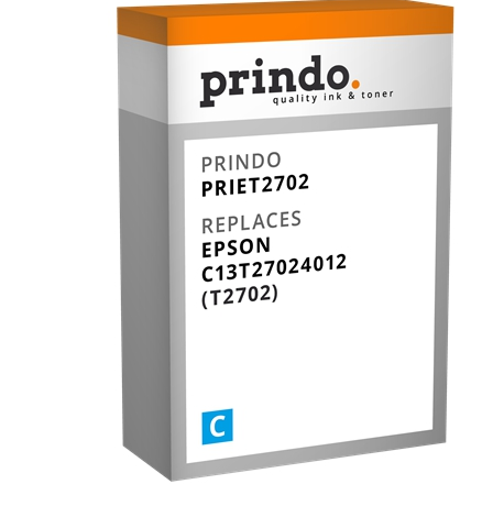 Prindo Cartucho de tinta cian PRIET2702 Compatible con Epson T2702 (C13T27024012)